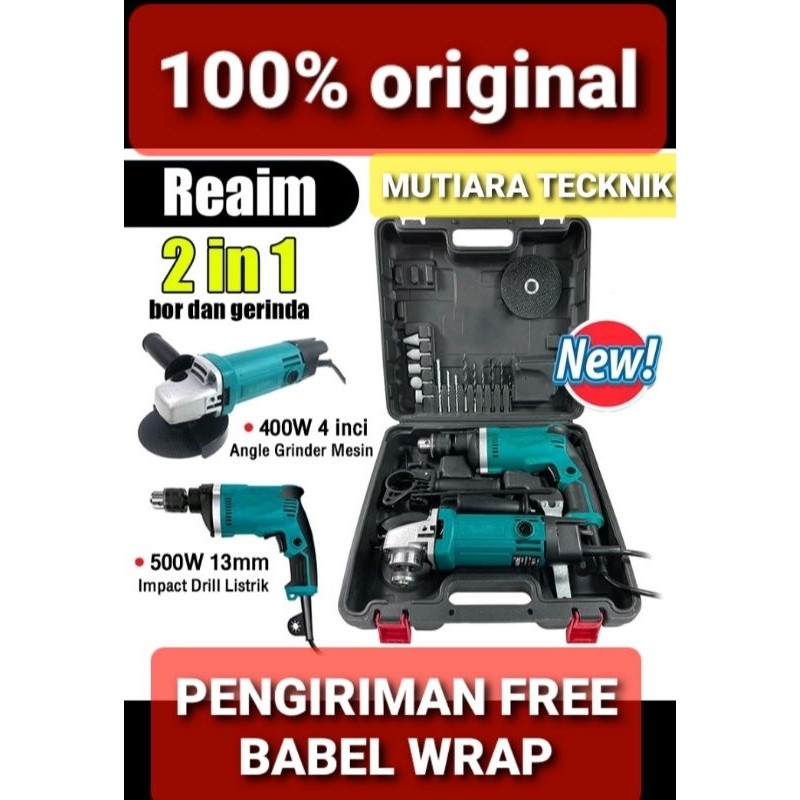 Set bor dan mesin gerinda / bor listrik dan mesin gerinda