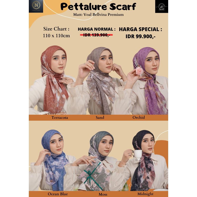 HIJAB SEGIEMPAT NADHEERA LUXURY *PETTALURE SCARF*