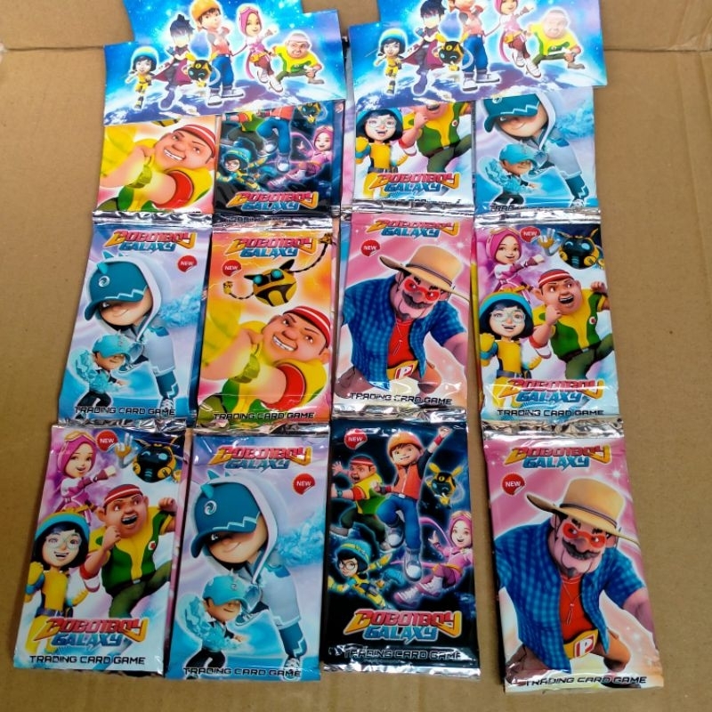 Grosir 12 Sachet Mainan Kartu Foil BOBOIBOY Galaxy Card New Version DG & impor