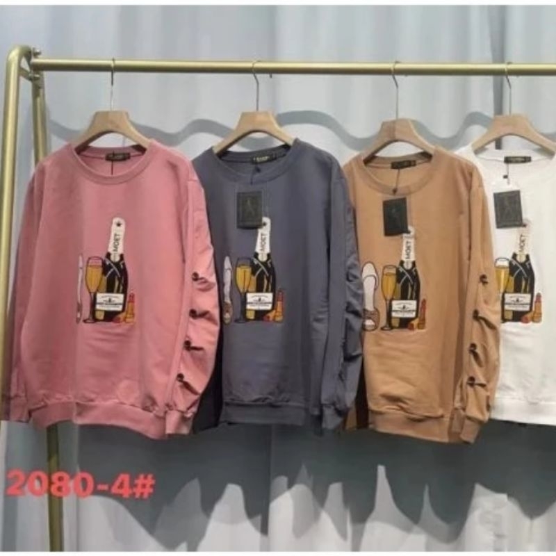 Atasan Kaos Import Lengan Panjang Tiramisu premium Wanita model switer fariasi lengan kancing