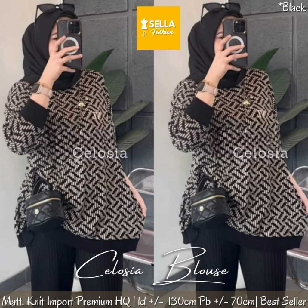 BLOUSE RAJUT IMPORT WANITA KOREAN STYLE OVERSIZE BAJU ATASAN WANITA BLOUSE JUMBO LD 130 ATASAN BIG S
