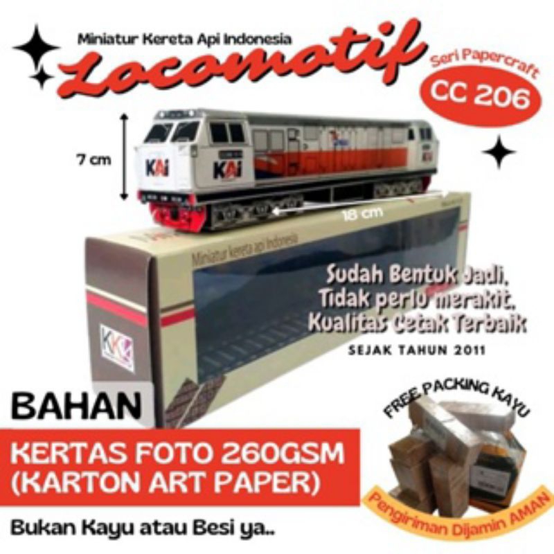 miniatur kereta api indonesia - lokomotif cc206