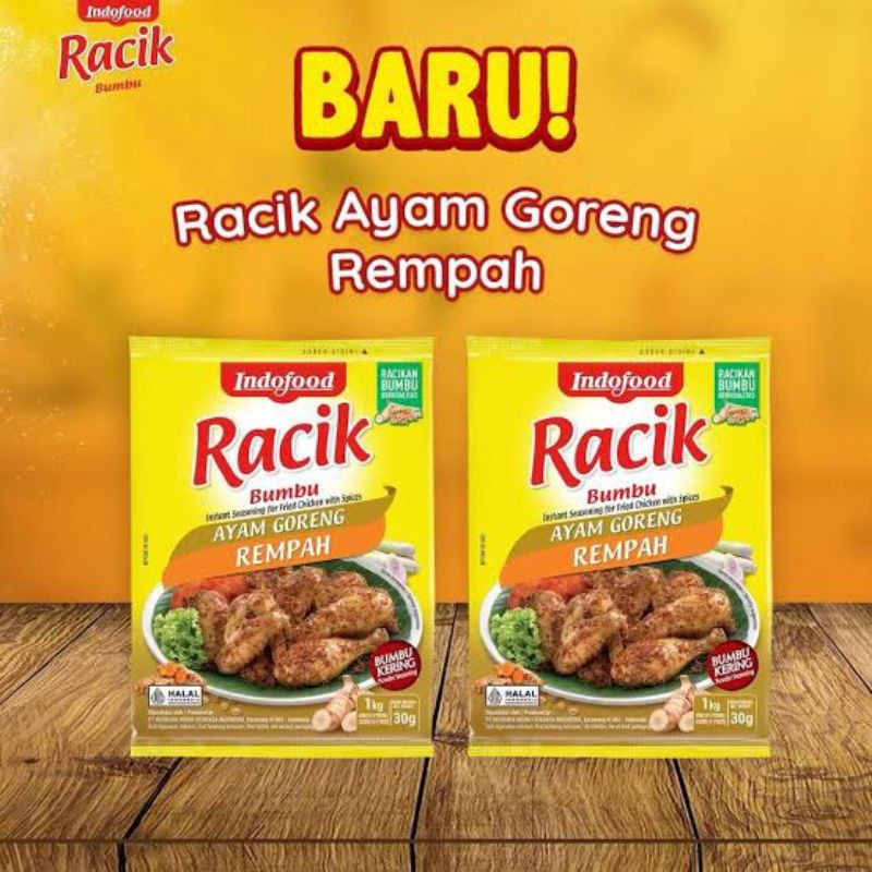 

Indofood Bumbu Racik Instan Pelezat rempah Ayam goreng 1x30g