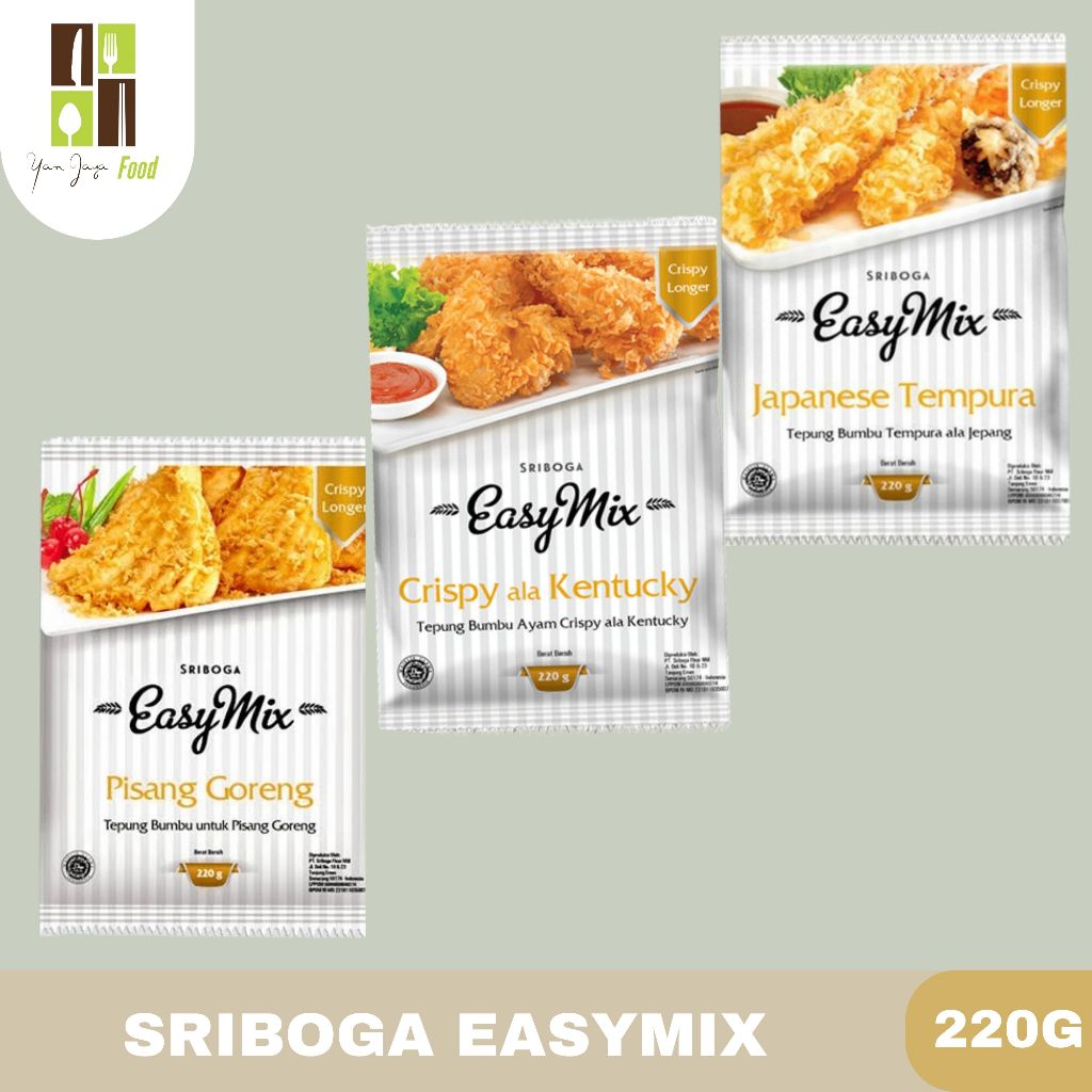 

Sriboga Easymix Tepung Pisang Goreng/Japanese Tempura/Crispy Ala Kentucky 220g