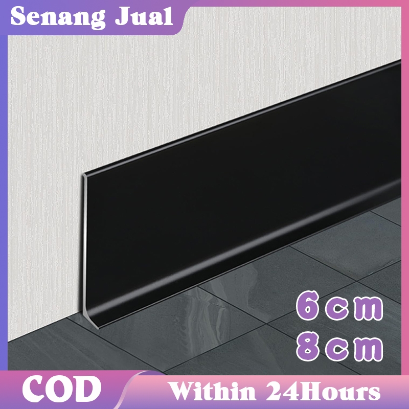 2M Panjang Lish Alumunium / Plin Skirting Board / Lis Sudut Dinding / Aksesoris Plint Lantai