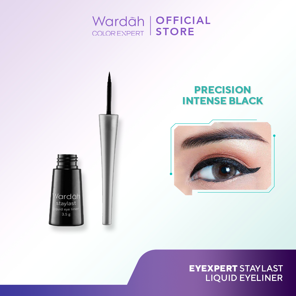 Wardah Eyexpert Staylast Liquid Eyeliner - Eyeliner Cair dengan Warna Intense dan Waterproof - Mudah