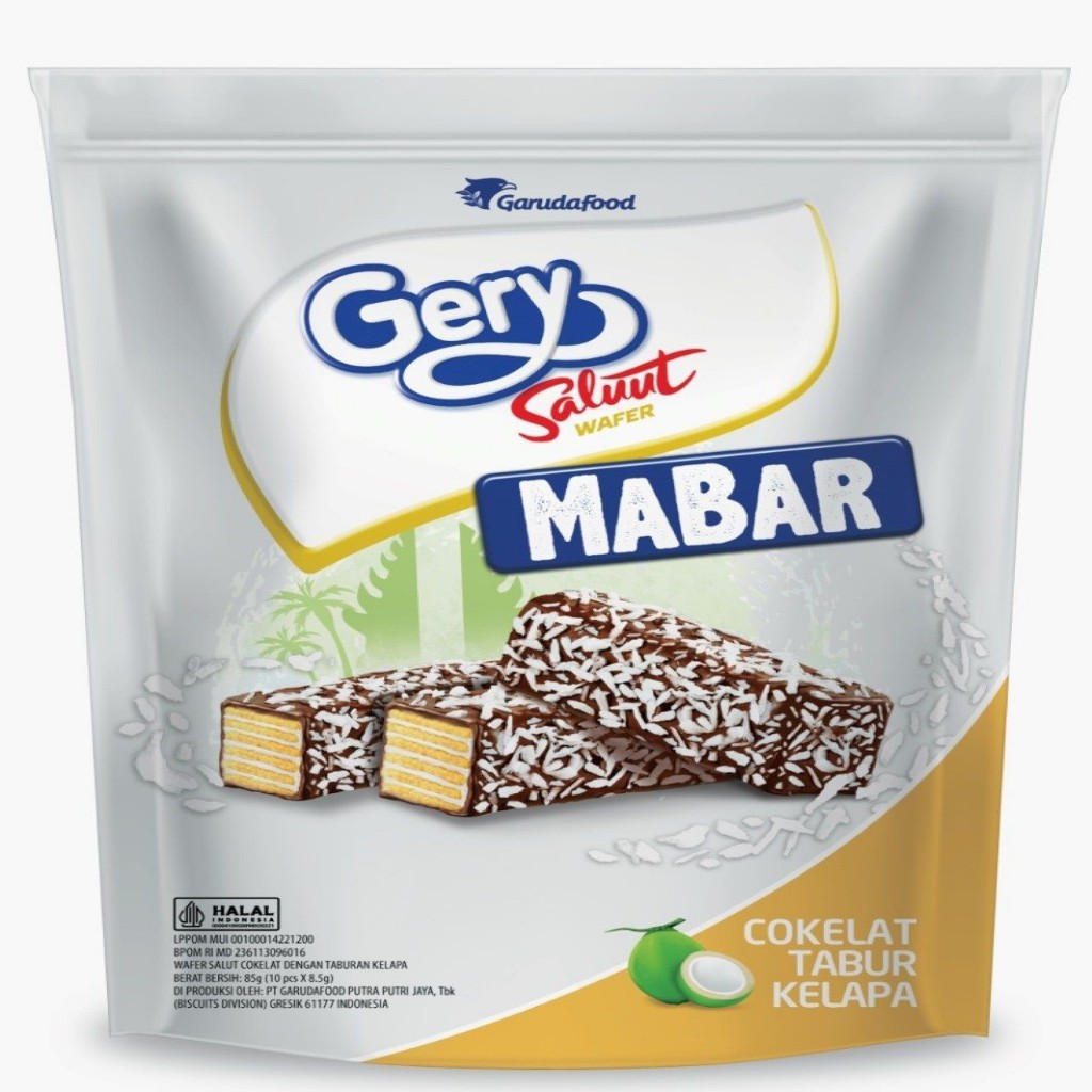 

Gery salut wafer coklat tanbur kelapa MABAR 85 gram share it isi 10