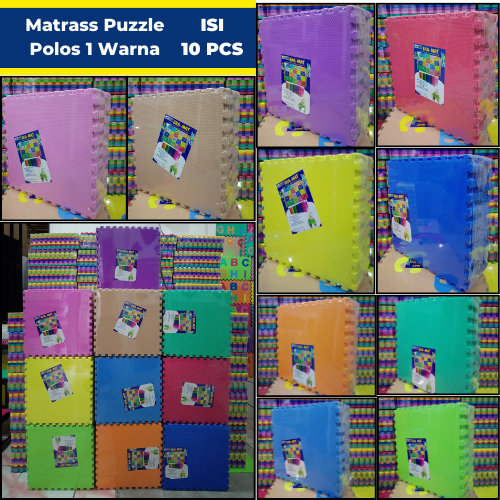 Matrass Puzzle Polos 30 x 30cm isi 10 Pcs Karpet Puzzle Alas bermain anak tebal 1cm