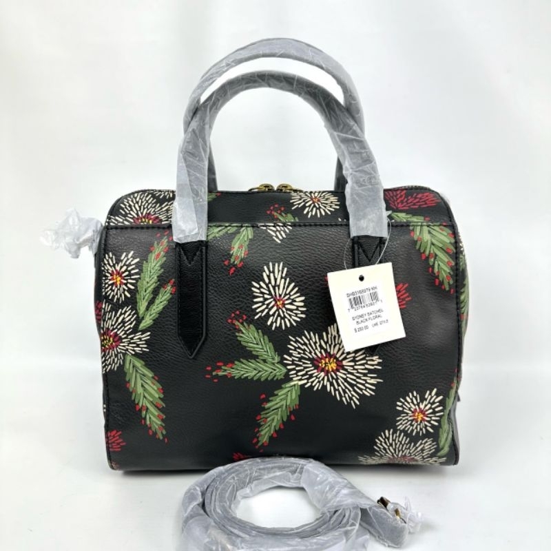 Sydney Satchel Medium Black Floral