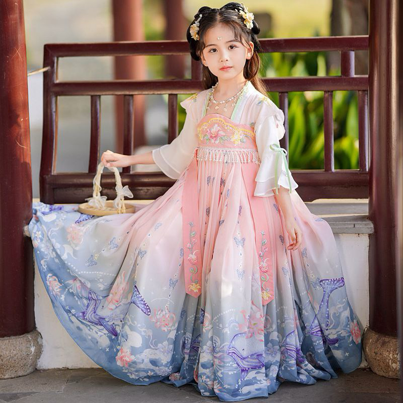 DRESS CHEONGSAM ANAK PEREMPUAN BAJU HANFU ANAK CEWEK KOSTUM IMLEK IMPORT