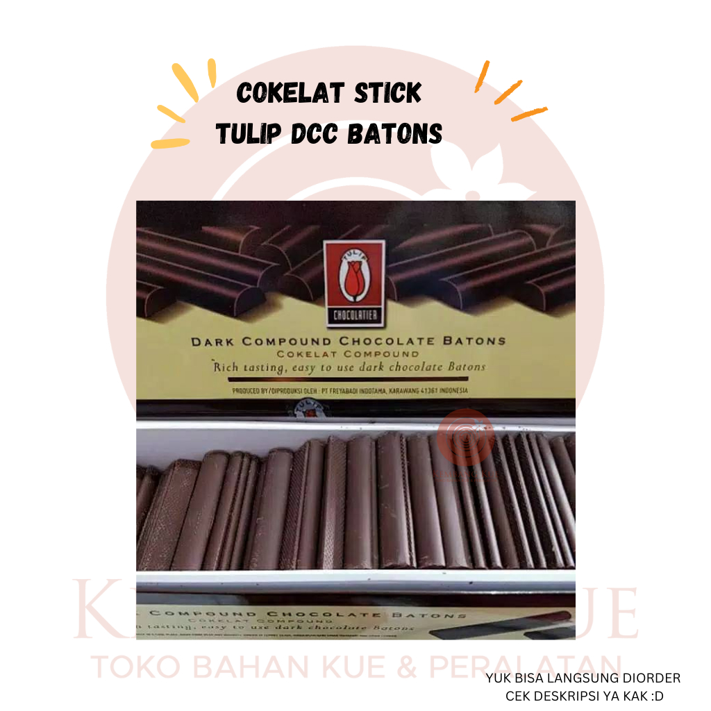 

Tulip Stick Batons Compound 1,5 Kg Dark Chocolate / coklat stick tulip