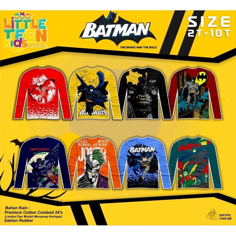 KAOS LENGAN PANJANG ANAK BATMAN