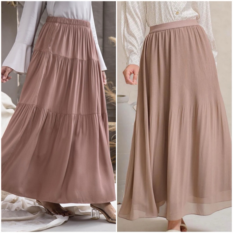 Last Stok Nayyara Zira Skirt Nude Peony Fawn XS S M L XL XXL by Heaven Lights Heavenlights HL