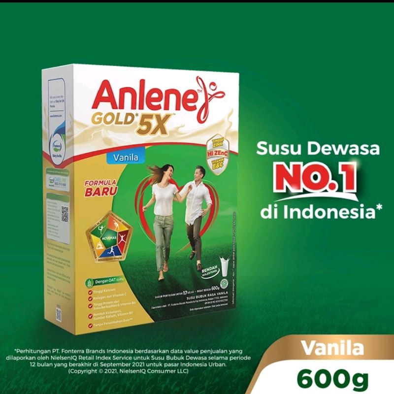

ANLENE GOLD 5X 600GR VANILLA COKLAT ORIGINAL