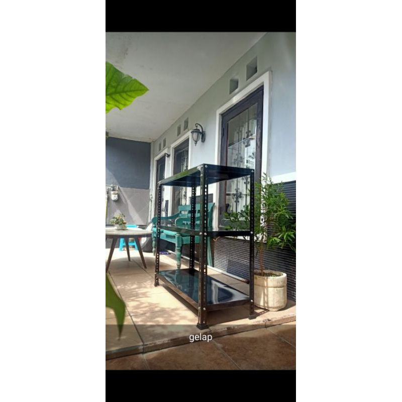Rak susun rak besi siku serbaguna 3 susun T100 L30
