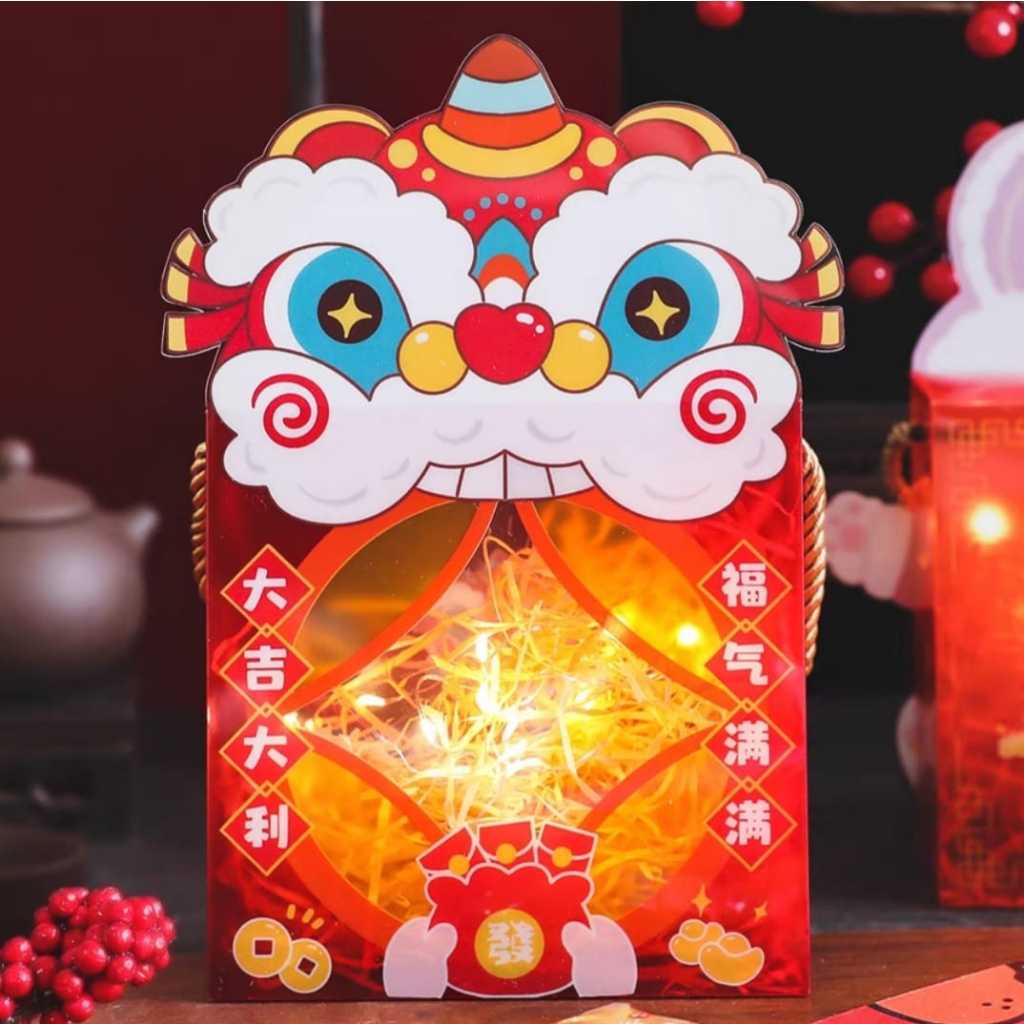 

[5pcs] Kotak Kue Kering Imlek Dus Mika Tali Gift Box Tenteng Transparan Hampers CNY