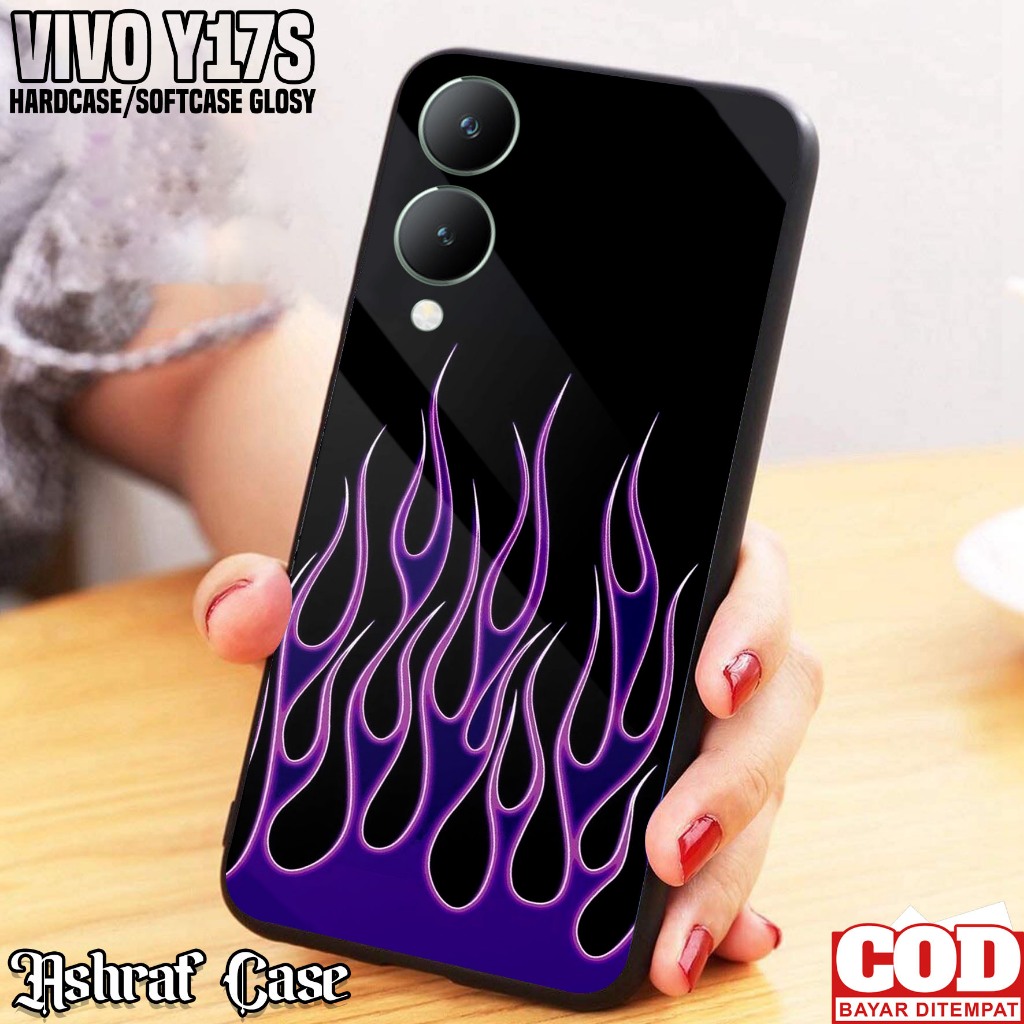Case VIVO Y17S - Casing VIVO Y17S Terbaru ( FIRE ) Silikon Hp VIVO Y17S - Softcase Glass Kaca - Kesi