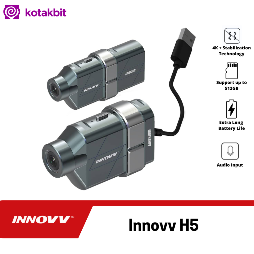 Innovv H5 4K Helmet Camera, Waterproof, Motocam Motor Dashcam dash cam Setara Gopro