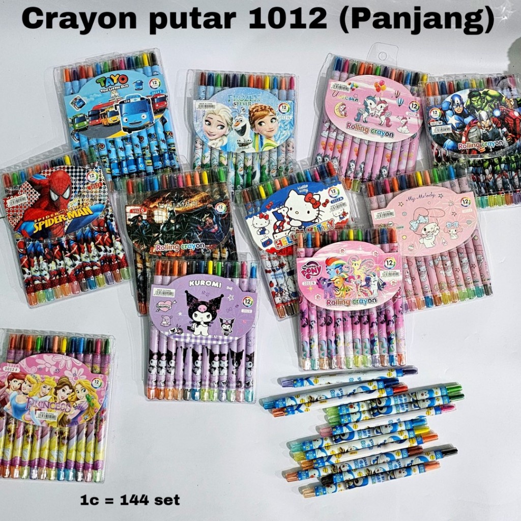 

GG Crayon Putar Fancy 12 Warna Panjang/Twist Crayon/Krayon Warna