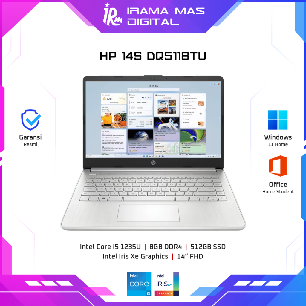 HP 14S-DQ5118TU Intel Core i5 1235U 8GB 512GB SSD 14 FHD W11