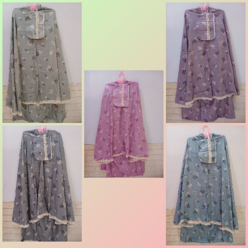 Mukena Rayon Dewasa 2IN1 / Mukena Rayon Motif Bunga