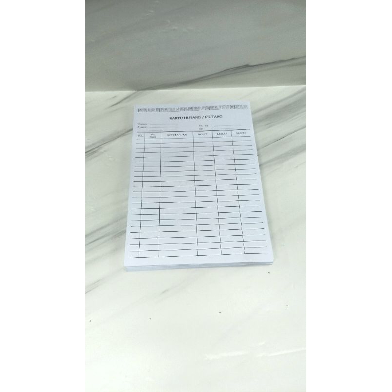 

Kartu Hutang Piutang KECIL Size A5 1/2 A4 pak
