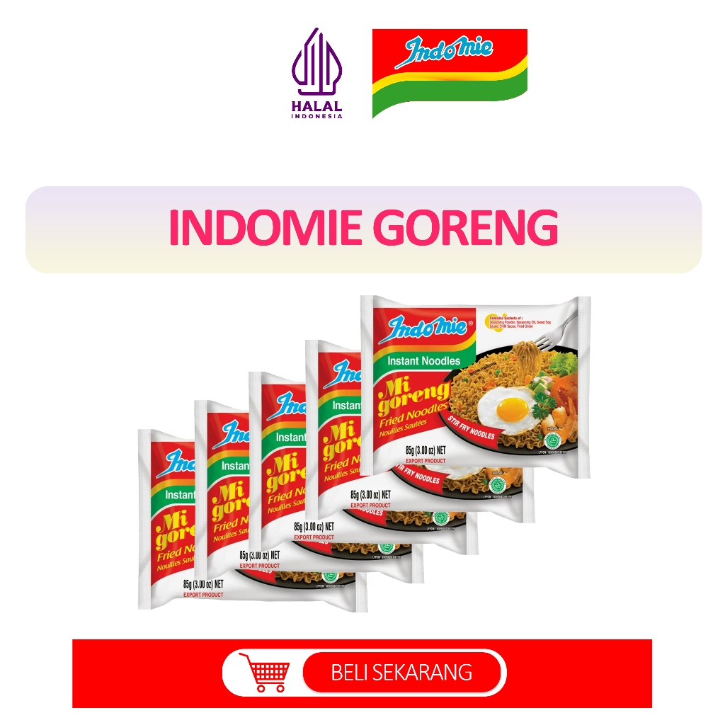 

5pcs Indomie Mi Goreng Mie Instan 85 gr