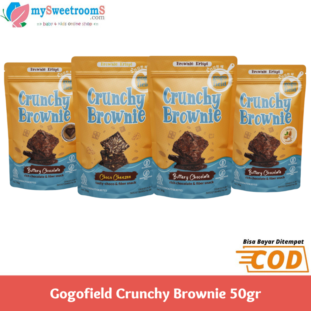 

Gogofield Crunchy Brownie Buttery Chocolate 50gr / Brownies Krispi / Brownies Coklat Keju