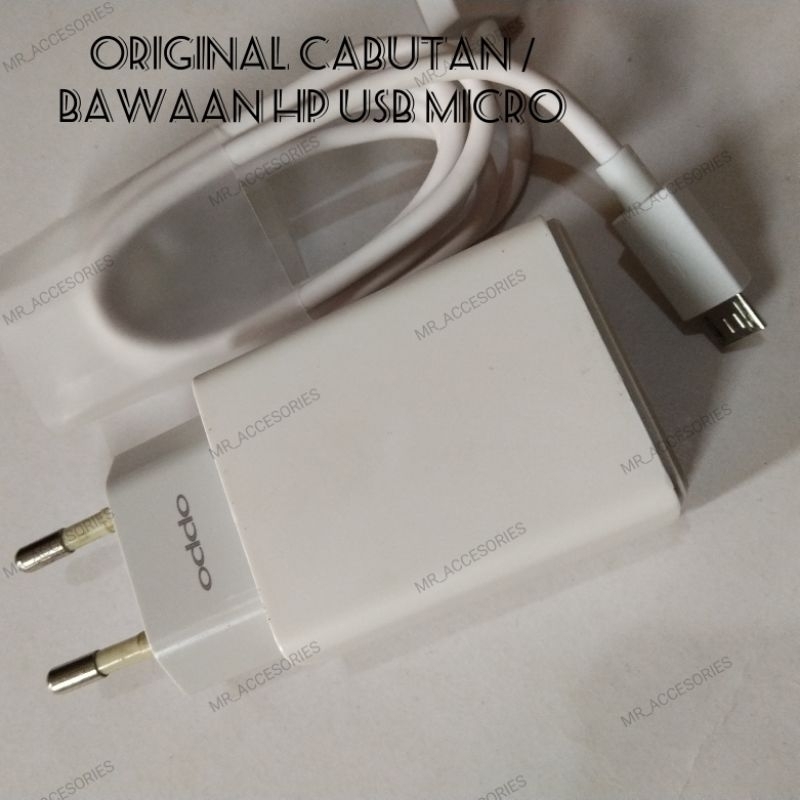 Charger Oppo Original 100% Cabutan Bawaan Hp A12, A15, A17, A31, A1K, A3S, A5s, A37