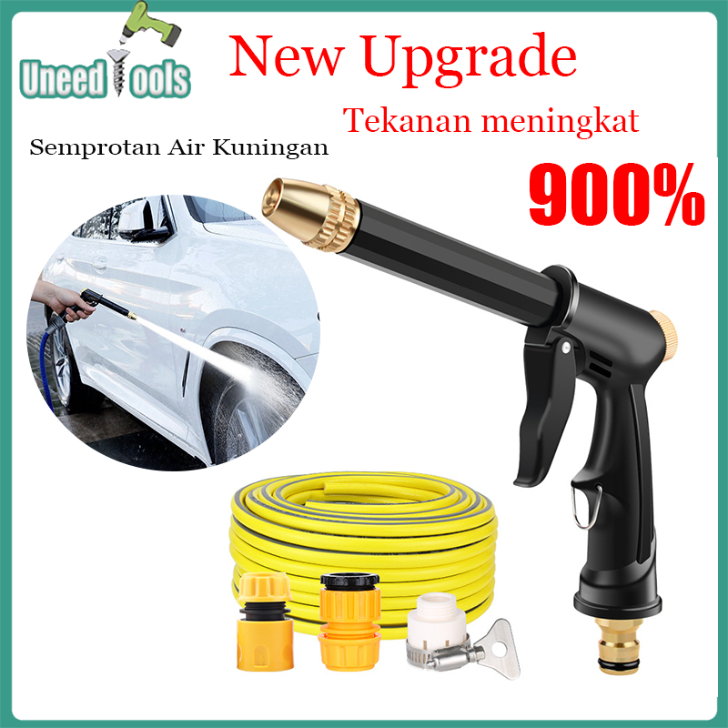 UneedTools Paket Selang 1/2 Set Alat Cuci Motor  dengan tiga konektor Mesin dan 10 meter Hose Cuci M