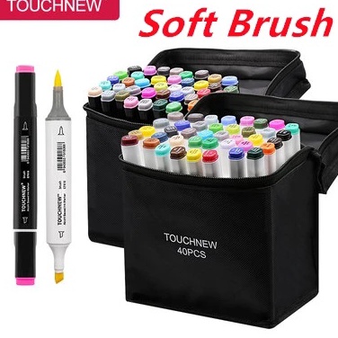 

ART G49Q Touchfive Touchnew Marker Spidol 3 4 Colors Twin Markers Brush Tip Nib