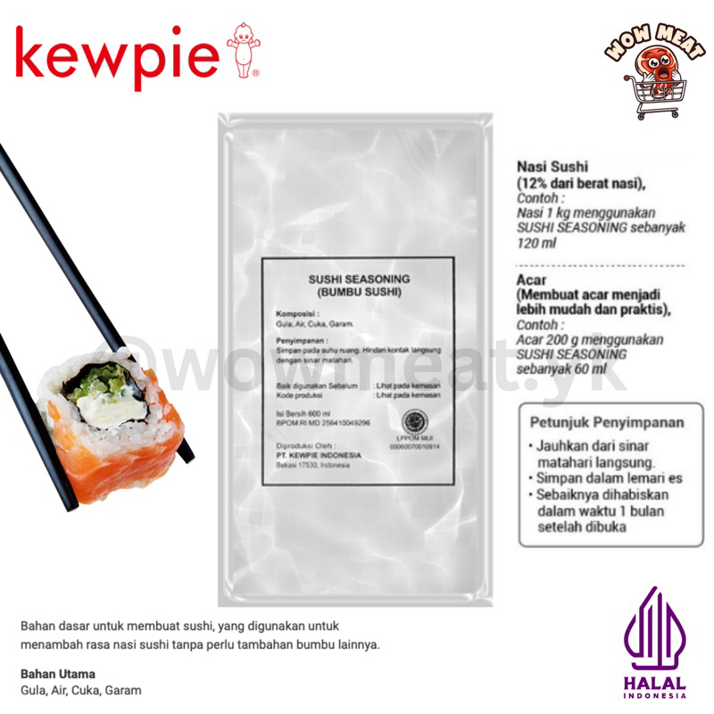 

Kewpie Sushi Seasoning 600 ml | Bumbu Sushi Vinegar | Cuka Jepang