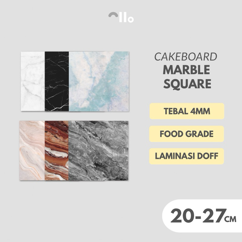 Cakeboard/Tatakan kue/Alas kue - MARBLE (SQUARE)