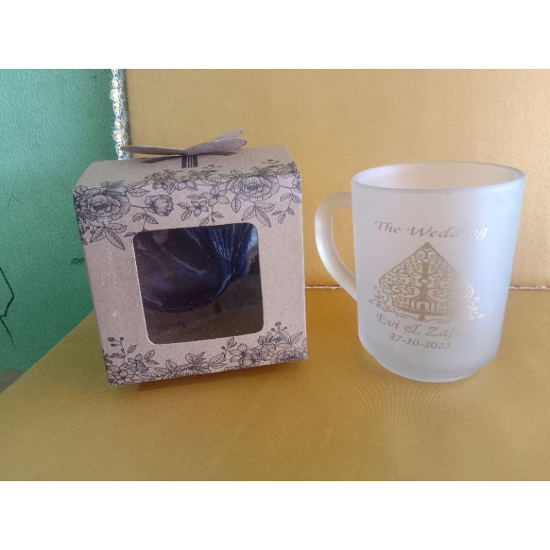 souvenir gelas gagang dof/souvenir gelas kopi/gelas kopi dof/gelas custom/souvenir wedding/souvenir 