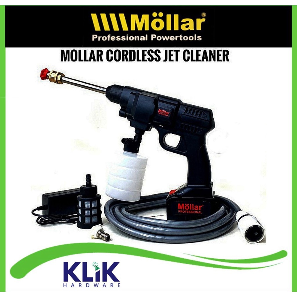 Mesin Cuci Motor Cordless MOLLAR 24V - Alat Semprot Cuci Mobil Turbo Bisa Sabun - Cleaning Gun MOLLA