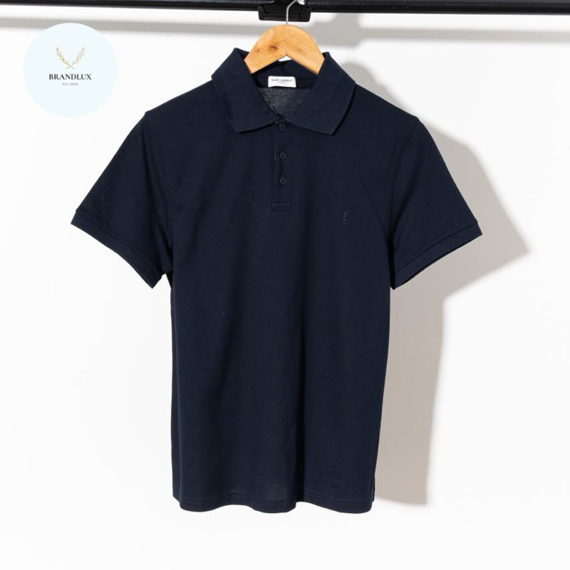 SAINT LAURENT Monogramme polo shirt ( MEN ) Navy