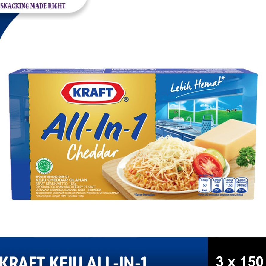 

Ready Stok Kraft Keju All in 1 Box 15g Untuk Kue dan Burger triple pack