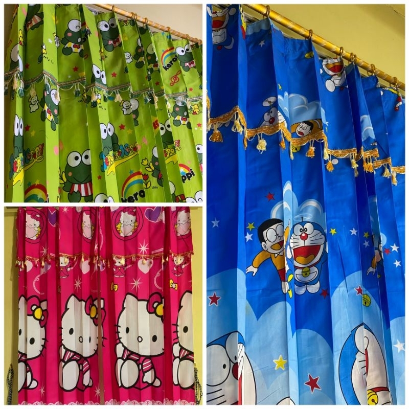 Gorden Motif Karakter / Gordyn Karakter Plisket Cantolan Kawat S Doraemon Hello Kitty Keroppi