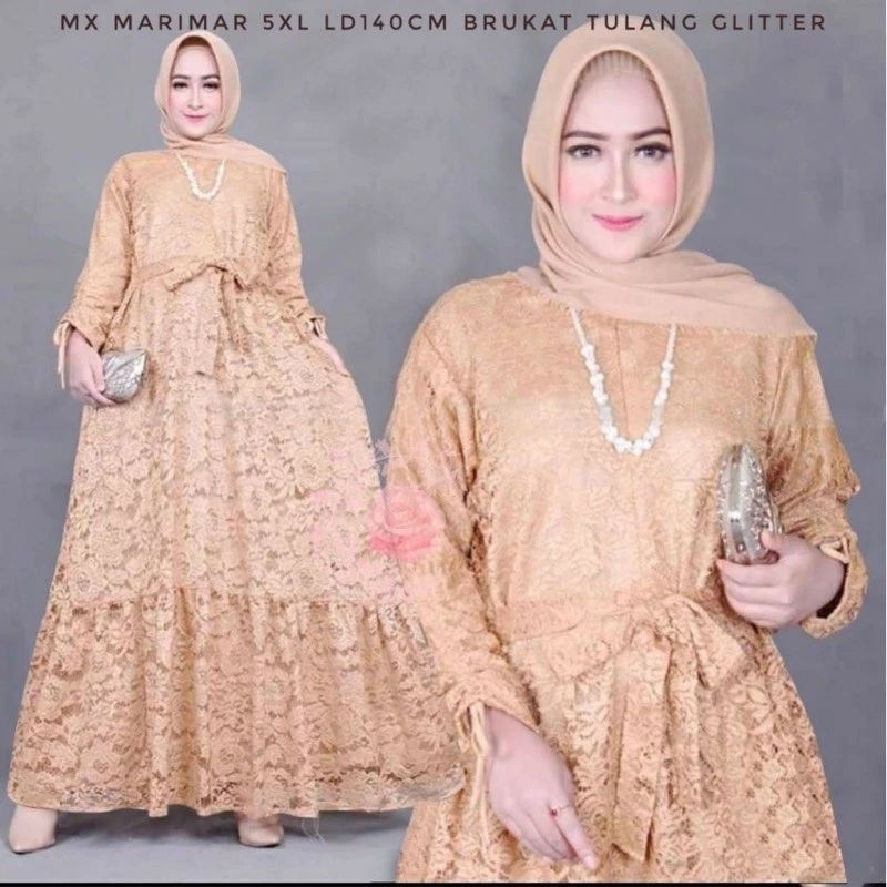 BAJU GAMIS MAXY MAXI BUSUI DRESS PESTA KONDANGAN NIKAHAN BRUKAT BROKAT WANITA MUSLIM BARU NEW L XL 3