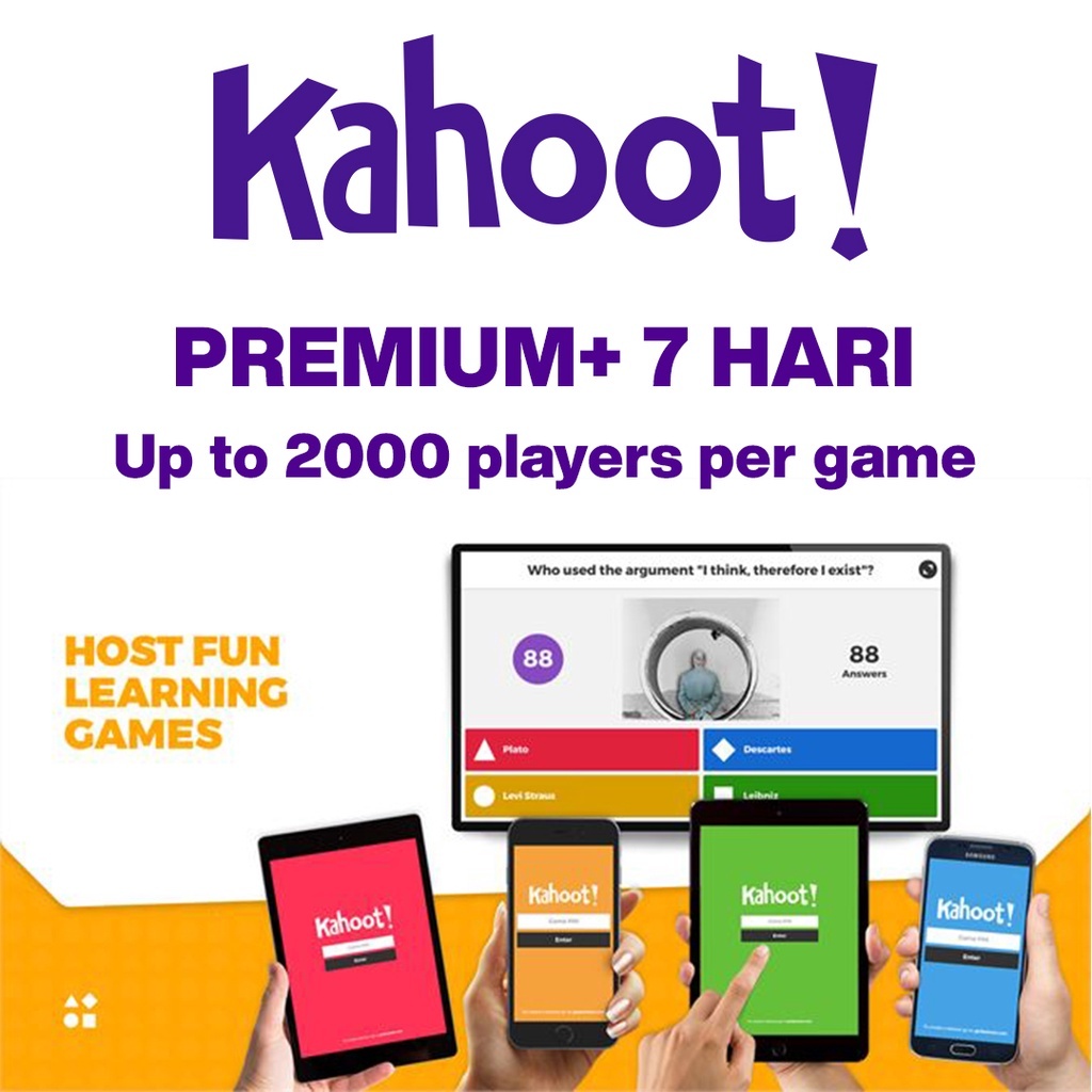 Sewa Kahoot Premium Plus PRO Up to 800 Peserta 14 Hari