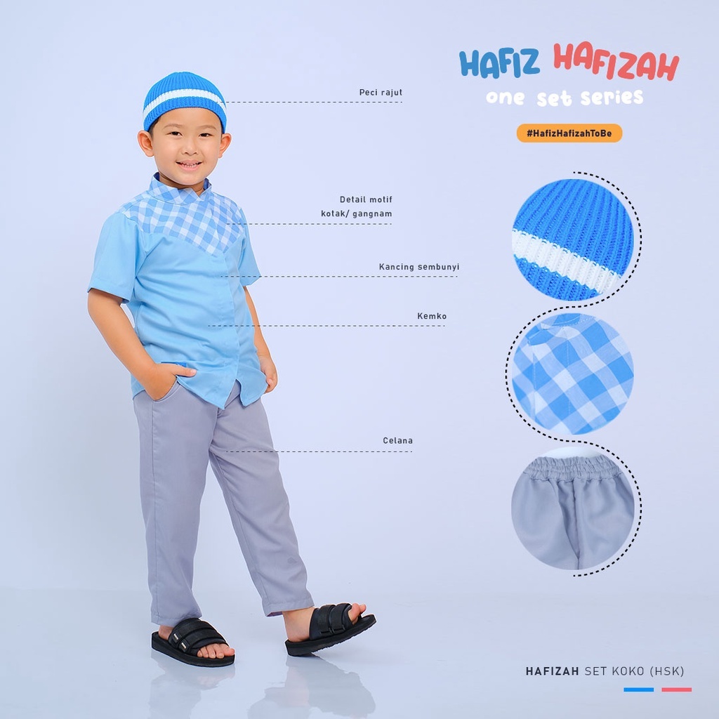 Ammarkids - AMMARKIDS X HAFIZ HAFIZAH Baju Couple Anak Laki Laki dan Perempuan Setelan Gamis dan Kem