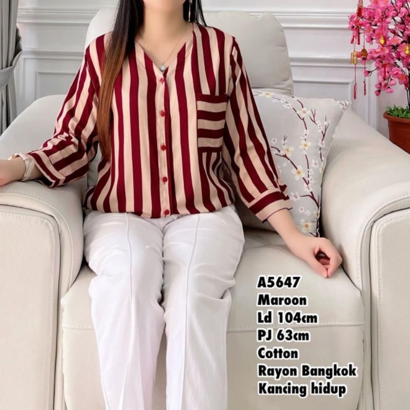 KEMEJA SALUR RAYON BANGKOK A5647