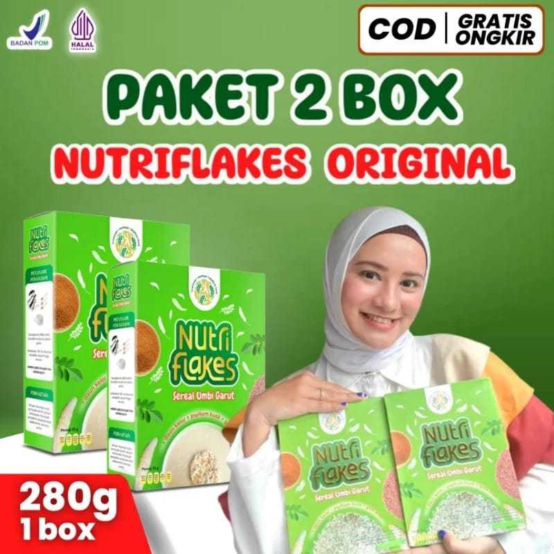 PROMO KHUSUS HARI INI - 2 BOXS NUTRILAKES -  OBAT ASAM LAMBUNG ORI 100% ASLI Sereal Umbi Garut untuk Maag dan Gerd - Corong MerahShop