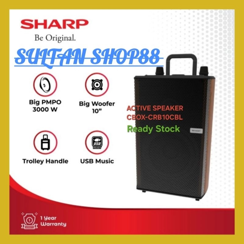 SHARP SPEAKER AKTIF CBOX-TR10CBL WIRELESS BLUETOOTH I SHARP SPEAKER PORTABLE CBOX-TR10CBL
