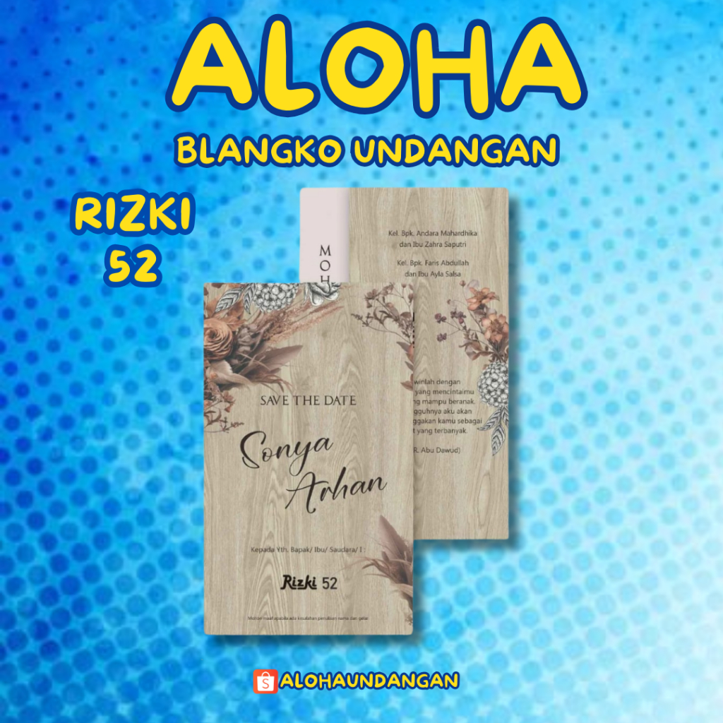 KERTAS UNDANGAN PERNIKAHAN KOSONG RIZKI 52 | KERTAS UNDANGAN NIKAH MURAH | KERTAS UNDANGAN KHITAN MU