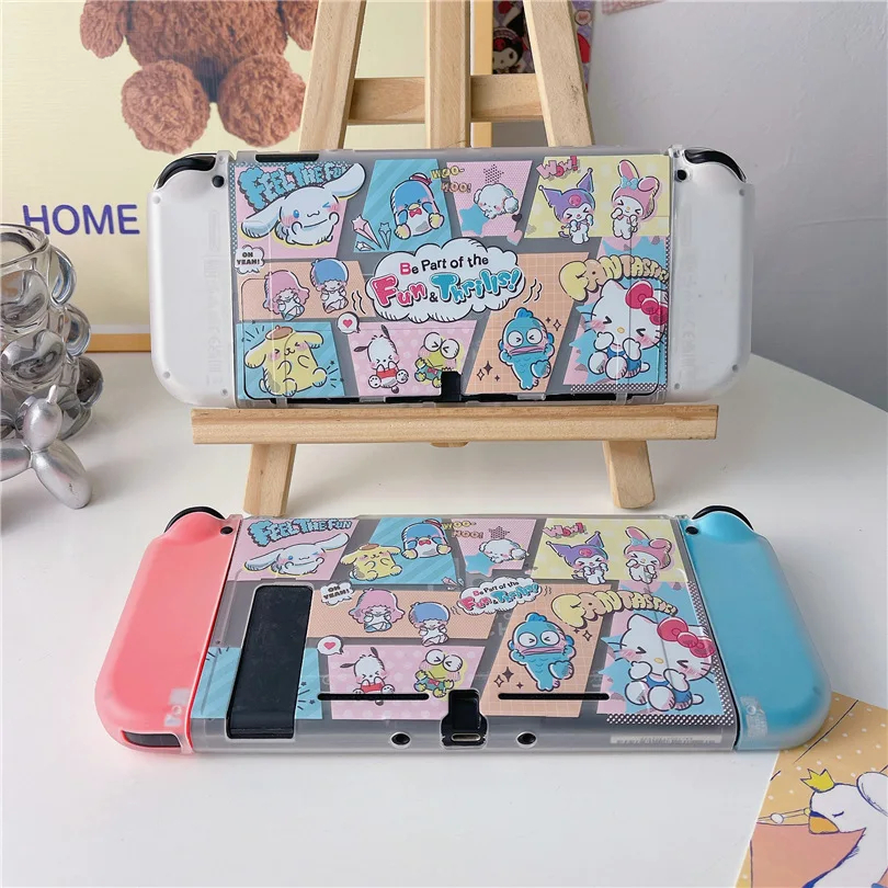Sanrio Hello Kitty Kawaii Soft Back Protective Case For Nintendo Switch/OLED Game Console JoyCon Con