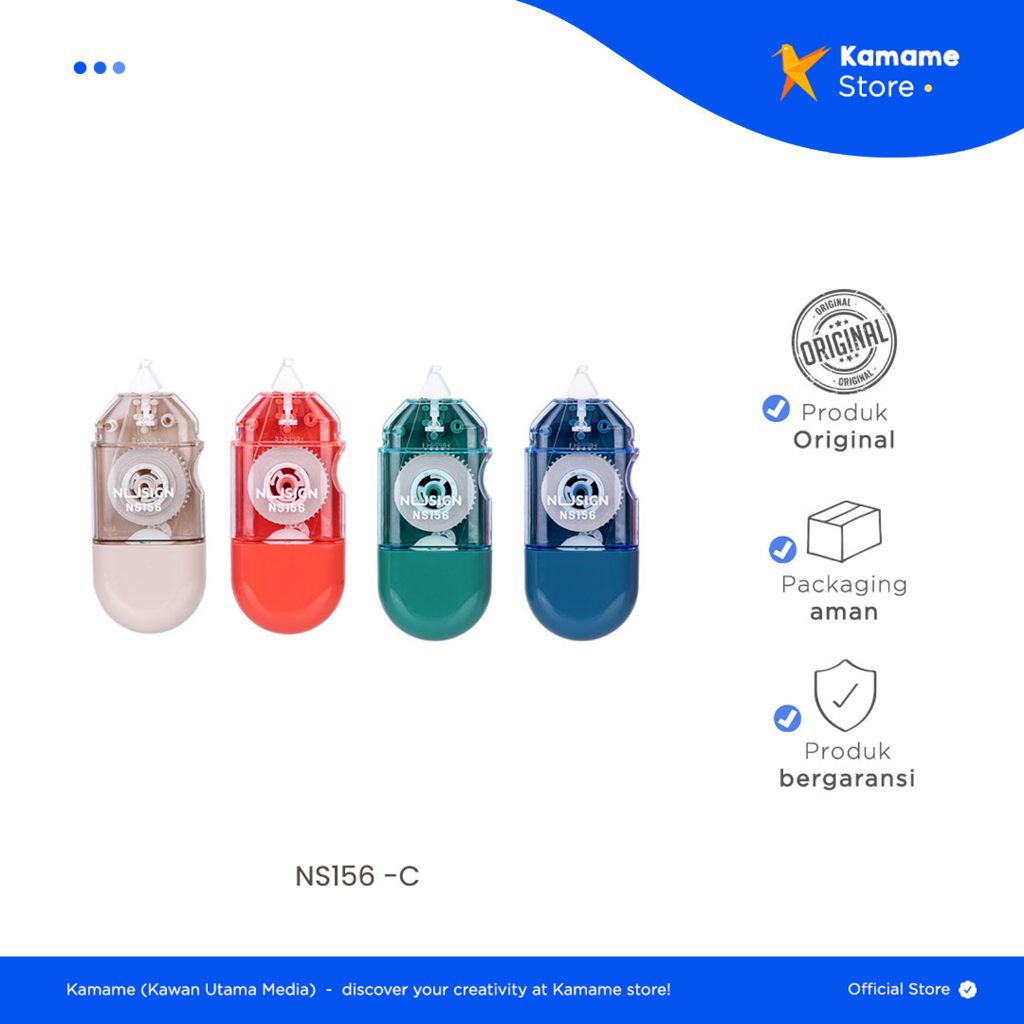 

Deli Nusign Correction Tape - Tip X Kertas 6mm Tidak Mudah Robek NS156 - Kamame