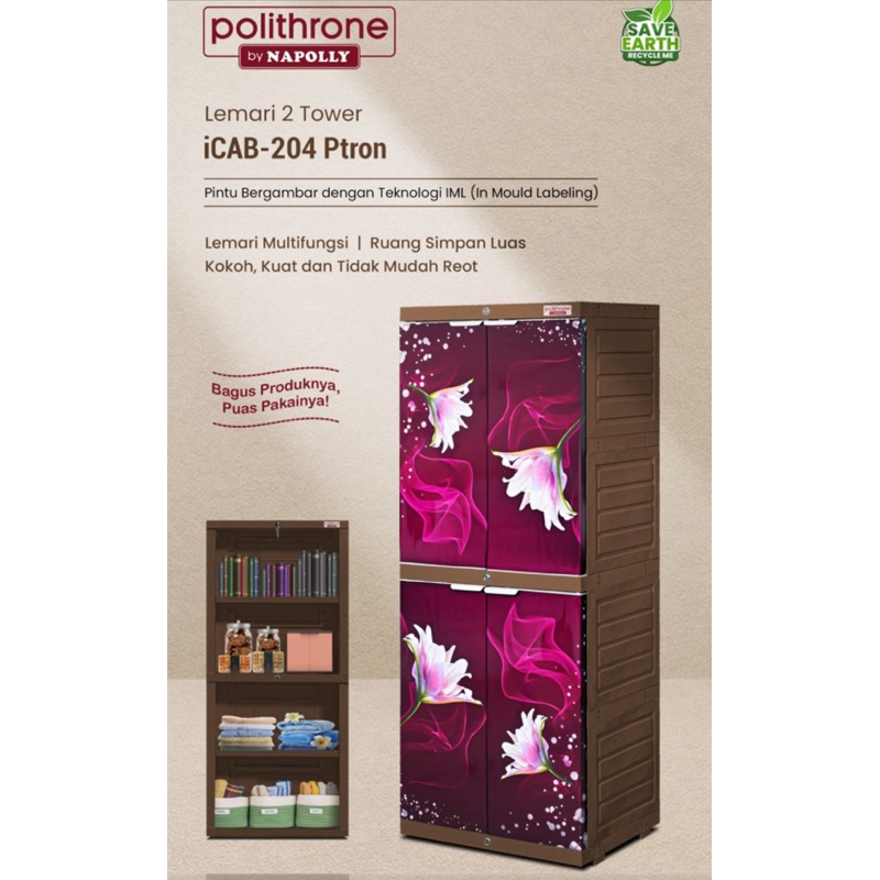 Lemari Napolly 4susun Berkunci