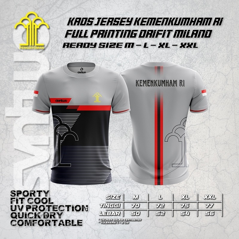 Kaos Kemenkumham / Kaos Kemenkumham Bahan Dryfit milano / Kaos Jersey kemenkumham
