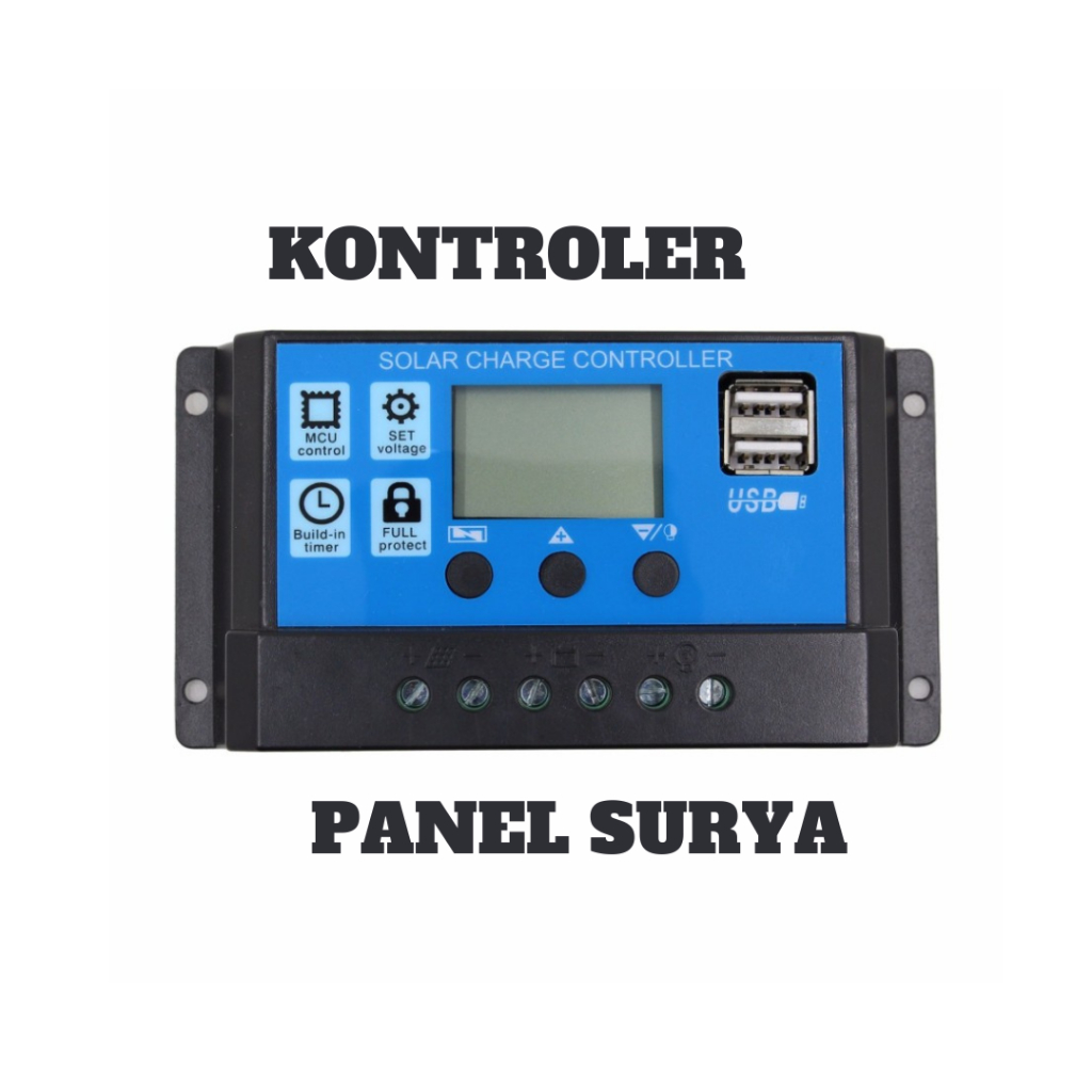 ALAT KONTROLER PANEL SURYA CHARGER DUAL USB DAYA PANEL 30-A